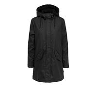 ONLY Damen Regenjacke Lang Schwarz Large, Schwarz, 42