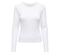 ONLY Damen Ripp-Langarmshirt - ONLVAL O-NECKT SWEAT, Rundhals, Regular Fit, Baumwoll-Stretch, einfarbig XL Schwarz