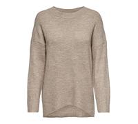 ONLY Damen Rundhals Strick-Pullover - OnlNanjing Female Sweater Pulli, Farbe:Beige, Größe:L