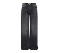 ONLY Damen Schwarz M/32 | Weiter Beinschnitt fit, Casual, Bei max. 40 grad im schongang waschen
