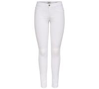 ONLY Damen Skinny Jeans Hose mit Stretch in weiß Regulare Leibhöhe, Farbe:Weiß, Weite/Länge:S/34