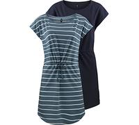 ONLY Damen Sommer Mini Kleid onlMAY S/S Dress 2er Pack Grösse XS S M L XL XXL Gestreift Schwarz 100% Baumwolle, Größe:XXL, Farbe:Blue Mirage Primo Stripe