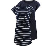 ONLY Damen Sommer Mini Kleid onlMAY S/S Dress 2er Pack Grösse XS S M L XL XXL Gestreift Schwarz 100% Baumwolle, Größe:XL, Farbe:Night Sky Primo Stripe