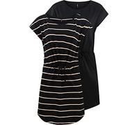 ONLY Damen Sommer Mini Kleid onlMAY S/S Dress 2er Pack | XS S M L XL XXL Gestreift Schwarz 100% Baumwolle