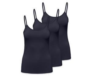 ONLY Damen Spaghetti-Top 3er Pack - ONLEA NEW SINGLET JRS, Unterhemd, Stretch Blau XL