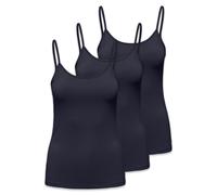 ONLY Damen Spaghetti-Top 3er Pack - ONLEA NEW SINGLET JRS, Unterhemd, Stretch Blau XS