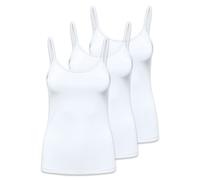ONLY Damen Spaghetti-Top 3er Pack - ONLEA NEW SINGLET JRS, Unterhemd, Stretch Weiß L
