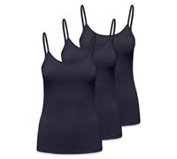ONLY Damen Spaghetti-Top 3er Pack - ONLEA NEW SINGLET JRS, Unterhemd, Stretch XL Blau