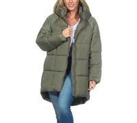ONLY Damen Steppjacke mit Kapuze ONLAsta Oversized Puffer 15293818 Kalamata S
