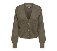 ONLY Boxy Fit Strickjacke mit V-Ausschnitt Modell 'CAROL' in Khaki, Größe L