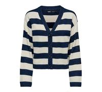 ONLY Damen Strickjacke Onlkatia Ls Stripe V-Neck Cardi Cc KNT, Dress Blues/Stripes:Melange/Whitecap Gray, L