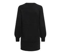 Midikleid ONLY "ONLEMMA LIFE LS BUTTON ONEC DRESS CC KNT", Damen, Gr. M, N-Gr, schwarz (schwarz detail:gold button), Obermaterial: 50% Polyacryl, 50% Polyester, unifarben, regular fit, Rundhals, Rippb