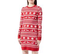 ONLY Damen Strickkleid Onlxmas Snowflake Ls Dress Cs KNT, Chili Pepper/Pattern:Cloud Dancer, S