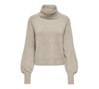 ONLY Damen Rollkragenpullover ONLOLIVIA normal geschnitten Langarm Label-Patch Humus Melange XS