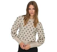 Jacqueline de Yong Pullover Jdysigrid Life Langarm Puffärmel Cement/schwarze Punkte Gr. L