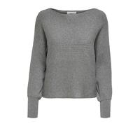 ONLY Damen Strickpullover OnlAdaline Life kurzer Damenpulli mit Rippmuster 15226298 medium Grey Melange XL
