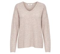 ONLY Damen Strickpullover - ONLCAMILLA V-NECK PULLOVER, V-Ausschnitt, einfarbig S Beige