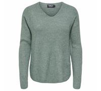 ONLY Damen Strickpullover - ONLCAMILLA V-NECK PULLOVER, V-Ausschnitt, einfarbig S Grün