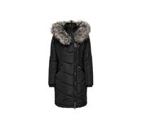 ONLY Damen Strickpullover ONLNEWLINETTE FUR Hood Coat OTW 15295396,Black/Detail:Black Fur,XS