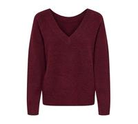 ONLY Damen Strickpullover ONLRENE LIFE LS V-NECK REVERSIBEL CC KNT (DE/NL/SE/PL, Alphanumerisch, S, Regular, Regular, cabernet)