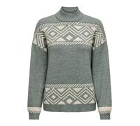 ONLY Damen Strickpullover ONLVICTORIA L/S Highneck Pullover KNT 15321179,Balsam Green/Pattern:Pumice Stone Jacquard,M