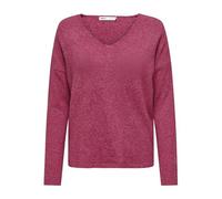 ONLY Damen Strickpullover V-Ausschnitt Sweater Onlrica Life L/S V-Neck Pullo KNT Noos 15224360,Granita/Detail:w. Melange,S