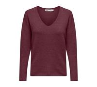 ONLY Damen Strickpullover V-Ausschnitt Sweater Onlrica Life L/S V-Neck Pullo KNT Noos 15224360 ,Zinfandel ,XL