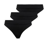 ONLY Damen Strings, 3er Pack - ONLVICKY RIB THONG, gerippt L/XL Schwarz