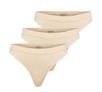 ONLY Damen Strings, 3er Pack - ONLVICKY RIB THONG, gerippt M/L Beige