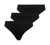 ONLY Damen Strings, 3er Pack - ONLVICKY RIB THONG, gerippt Schwarz XS/S