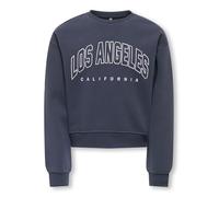 Sweatshirt KIDS ONLY "KOGSWEAT LS CREW OVZ STAT SWT NOOS", Mädchen, Gr. 122/128, blau (ombre blau print:los angeles, california), Sweatware, Obermaterial: 60% Baumwolle, 40% Polyester, bedruckt, unifa