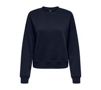 ONLY Damen Sweatshirt - ONLSWEAT LIFE CREW OVERSIZE SWT, Rundhals, Baumwoll-Mix Blau / L L Blau