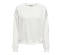 Sweatshirt ONLY "ONLSWEAT L/S CREW OVERSIZE SWT", Damen, Gr. XL, weiß, Sweatware, Obermaterial: 60% Baumwolle, 40% Polyester, unifarben, loose fit normal, Rundhals, Sweatshirts Sweatshirt, Baumwollmis