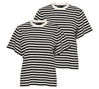 ONLY Damen T-Shirt 2er Pack - ONLLIVINA LIFE STRIPE TEE, Kurzarm, Rundhals, Streifen M Mehrfarbig