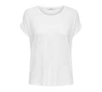 ONLY Damen T-Shirt, kurzarm - ONLMOSTER O-NECK TOP, Rundhals, Viskose-Mix Stretch M Weiß