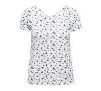 ONLY Damen T-Shirt - ONLBERA BACK LACE UP TO, Rundhals, Viskose Weiß/Blau M