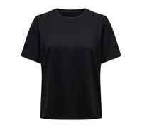 ONLY Damen T-Shirt - ONLONLY TEE, Rundhals, Baumwolle, einfarbig Schwarz L