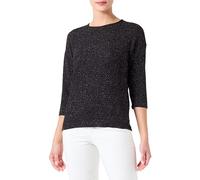 ONLY Damen T-Shirt Onlqueen 3/4 Glitter Top JRS, Black/Pattern:Structure Dot, S