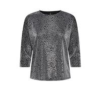 ONLY Damen T-Shirt Onlqueen 3/4 Glitter Top JRS, Silver/Pattern:Shiny Leo, XS
