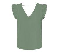 ONLY Damen T-shirt ONLSTAR LIFE S/S FRILL STRING TOP PTM (DE/NL/SE/PL, Alphanumerisch, M, Regular, Regular, Hedge Green)