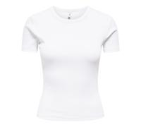 Only Damen T-Shirt ONLVAL LIFE O-NECK TOP Kurzarm Rundhals Baumwolle Weiß XL