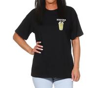 ONLY Damen T-Shirt Statement Damenshirt Kurzarm mit Matcha Iced Latte Rückenprint ONLRita Printed