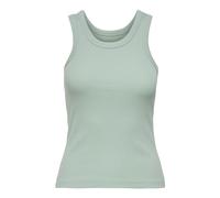 ONLY Damen Tank-Top - ONLVAL LIFE TANKTOP, Baumwolle, Rundhals, Slim Fit Hellgrün XL