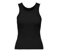 ONLY Damen Tank-Top - ONLVAL LIFE TANKTOP, Baumwolle, Rundhals, Slim Fit Schwarz XS