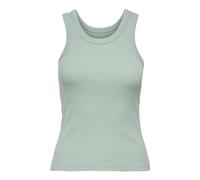 ONLY Damen Tank-Top - ONLVAL LIFE TANKTOP, Baumwolle, Rundhals, Slim Fit XS Grün