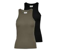 ONLY Damen Tanktop Enger Schnitt U-Ausschnitt T-Shirt 15239781 ,Black 1 ,XS