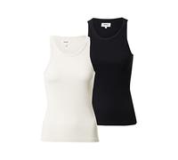 ONLY Damen Tanktop Enger Schnitt U-Ausschnitt T-Shirt 15239781,Black/Pack:2-Pack with Black/Pumice Stone,XS