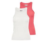 ONLY Damen Tanktop Enger Schnitt U-Ausschnitt T-Shirt 15239781 ,Cloud Dancer/Pack:2 Pack Cloud Dancer/Tea Rose ,S