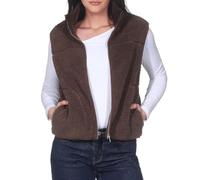ONLY Damen Teddy Weste High Neck Sherpa Plüschweste mit Kragen Fleeceweste ONLBaby High Zip Vest 15379000 Chocolate Martini XS