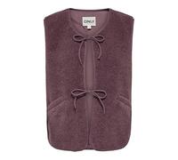 ONLY Damen Teddy Weste Sherpa Plüschweste mit Schleifen ONLBaby Teddy Bow